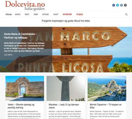 Dolcevita.no - Webdesign In2it media as